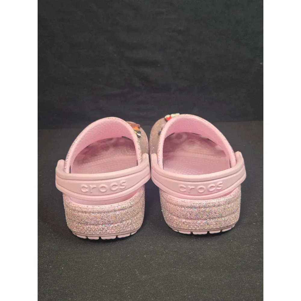 Crocs Kids Purple Glitter Paw Patrol Charms Clogs Size C10 Sparkly Shoes
